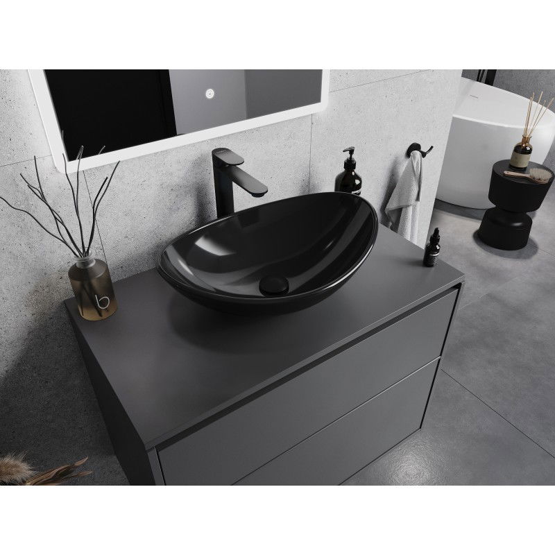 Mexen Sonia glass countertop washbasin 54 x 37 cm, black - 24145470