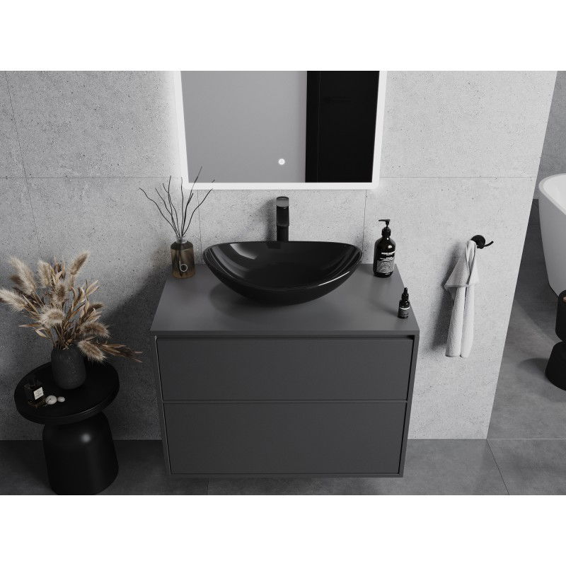 Mexen Sonia glass countertop washbasin 54 x 37 cm, black - 24145470