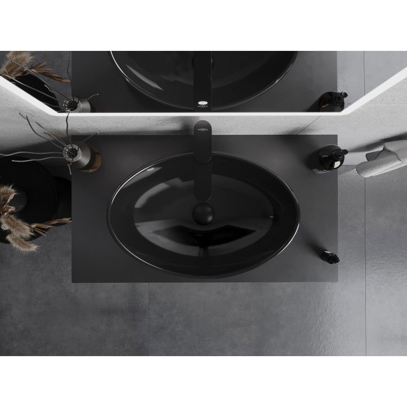 Mexen Sonia glass countertop washbasin 54 x 37 cm, black - 24145470