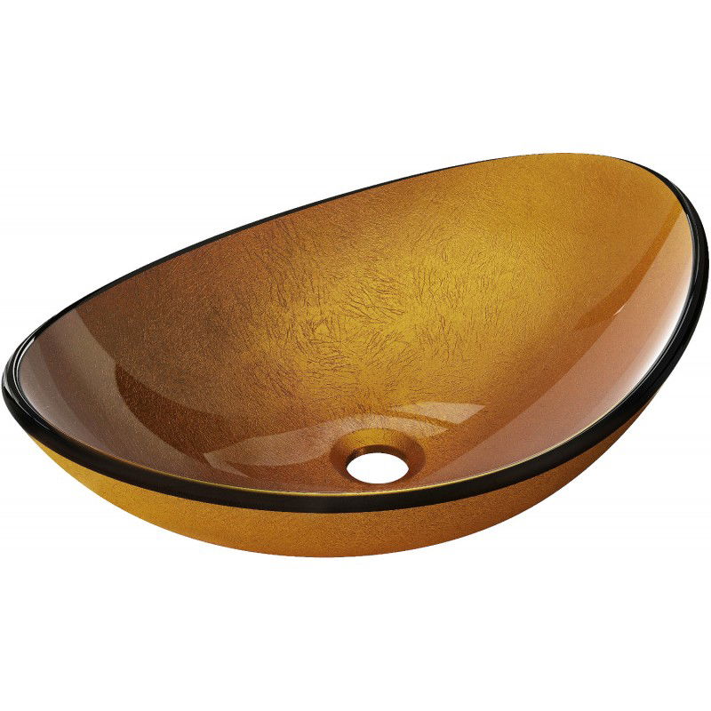 Mexen Sonia glass worktop washbasin 54 x 37 cm, gold - 24145450