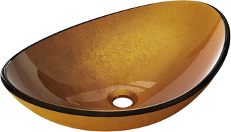 Mexen Sonia glass worktop washbasin 54 x 37 cm, gold - 24145450