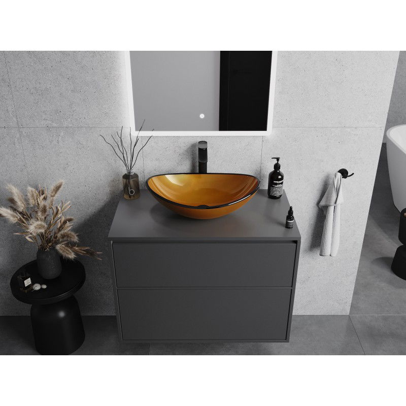 Mexen Sonia glass countertop washbasin 54 x 37 cm, gold - 24145450