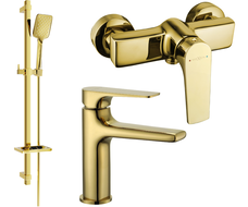 Mexen Lynx DQ62 shower set, Gold - 745904DQ62-50