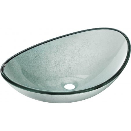 Mexen Sonia glass countertop washbasin 54 x 37 cm, silver - 24145411