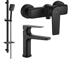 Mexen Lynx DQ62 shower set, Black - 745904DQ62-70
