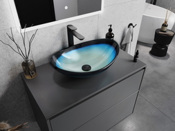 Mexen Sonia glass countertop sink 54 x 37 cm, blue - 24145447