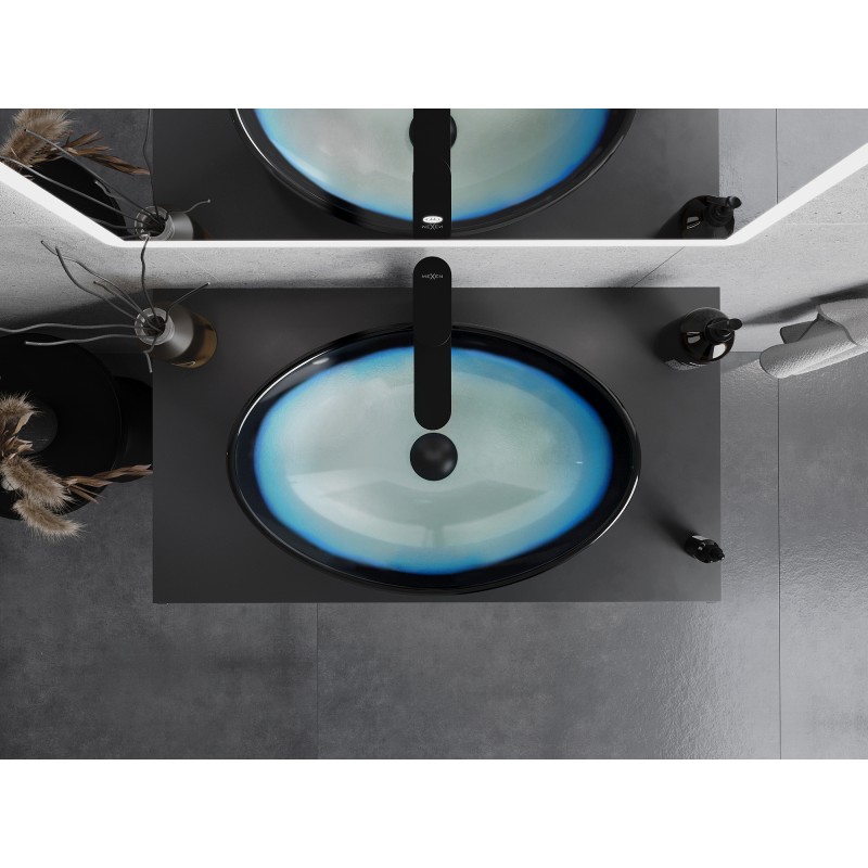 Mexen Sonia glass countertop sink 54 x 37 cm, blue - 24145447