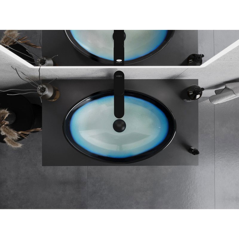 Mexen Sonia glass countertop washbasin 54 x 37 cm, blue - 24145447