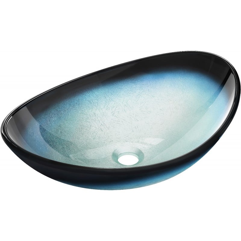 Mexen Sonia glass countertop washbasin 54 x 37 cm, blue - 24145447