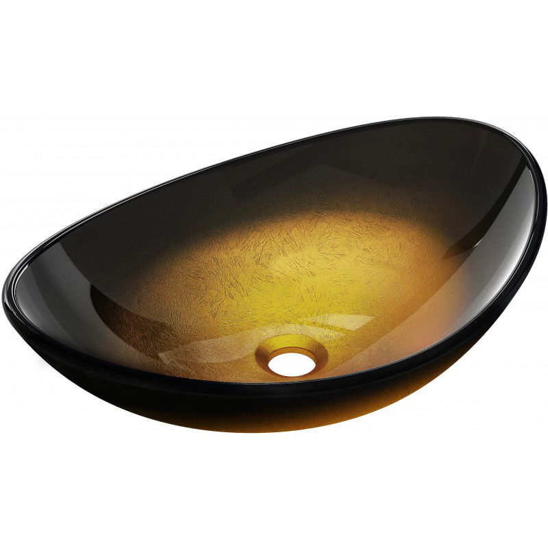 Mexen Sonia glass worktop washbasin 54 x 37 cm, Dark gold- 24145451