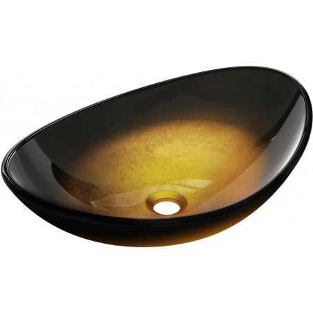 Mexen Sonia glass countertop washbasin 54 x 37 cm, dark gold - 24145451