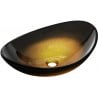 Mexen Sonia glass countertop washbasin 54 x 37 cm, dark gold - 24145451