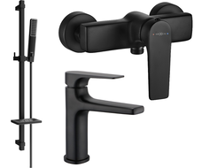 Mexen Lynx DQ72 shower set, Black - 745904DQ72-70