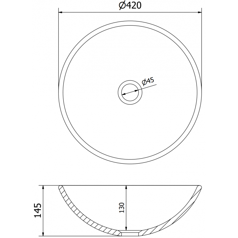 Mexen Mira glass countertop basin 42 x 42 cm, black - 24124270