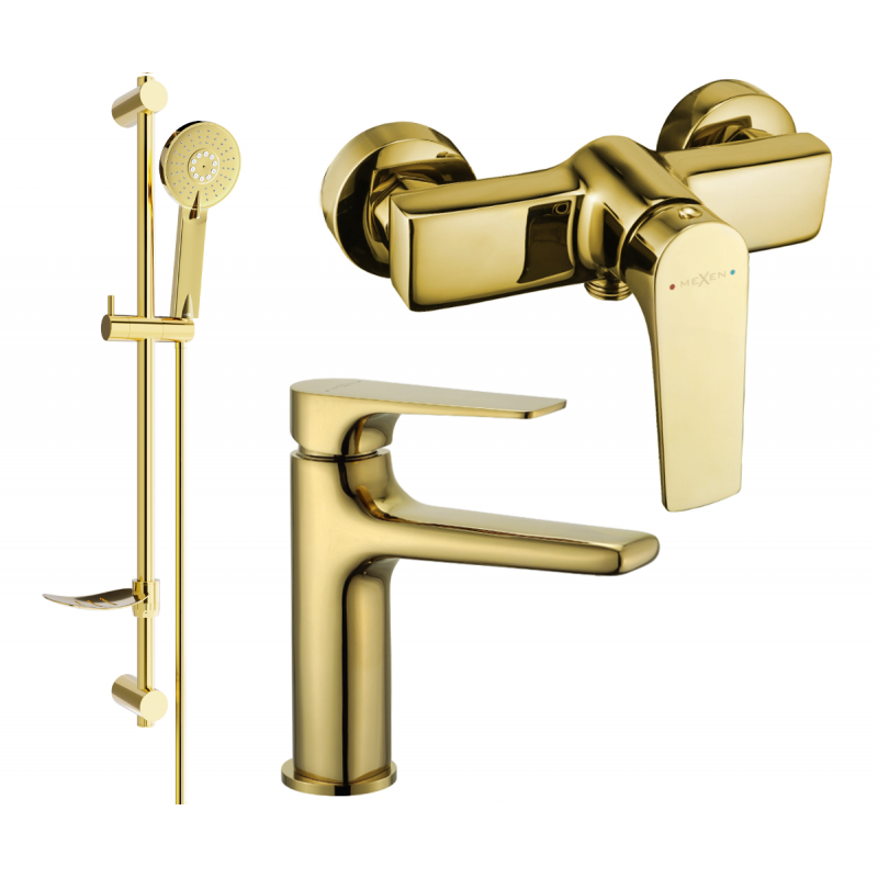 Mexen Lynx DF40 shower set, Gold - 745904DF40-50