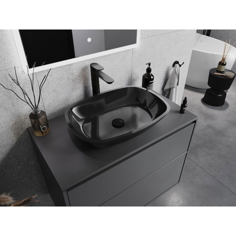 Mexen Araks glass countertop basin 54 x 39 cm, black - 24155470
