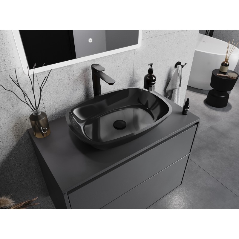 Mexen Araks glass countertop washbasin 54 x 39 cm, black - 24155470
