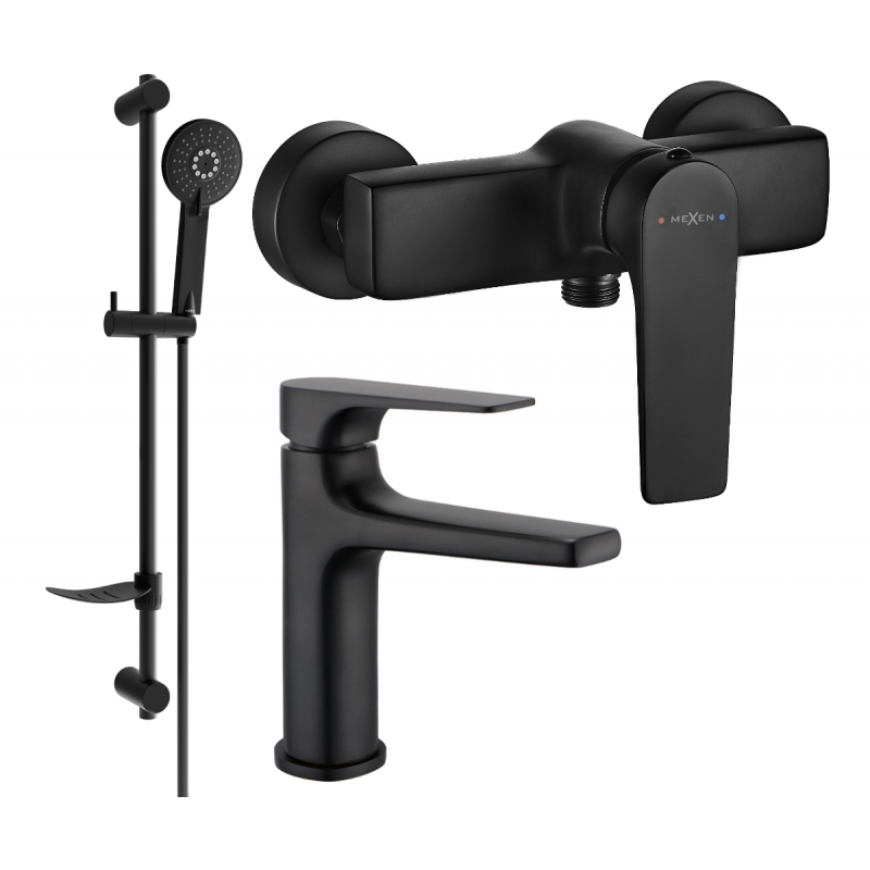 Mexen Lynx DF40 shower set, Black - 745904DF40-70