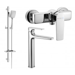 Mexen Lynx DQ62 shower set, Chrome - 745914DQ62-00
