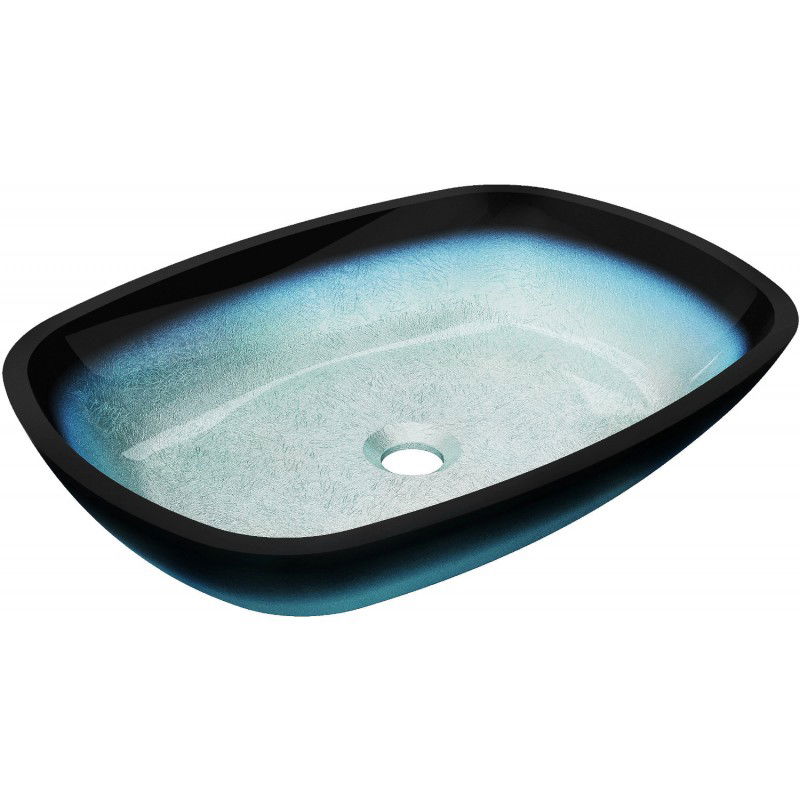 Mexen Araks glass worktop washbasin 54 x 39 cm, Blue - 24155447