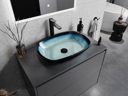 Mexen Araks glass countertop washbasin 54 x 39 cm, blue - 24155447