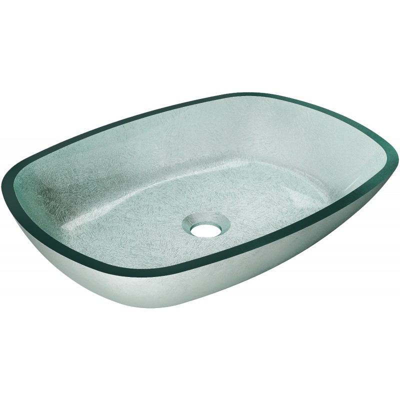 Mexen Araks glass countertop sink 54 x 39 cm, silver - 24155411