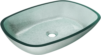 Mexen Araks glass countertop sink 54 x 39 cm, silver - 24155411