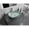 Mexen Araks glass countertop sink 54 x 39 cm, silver - 24155411