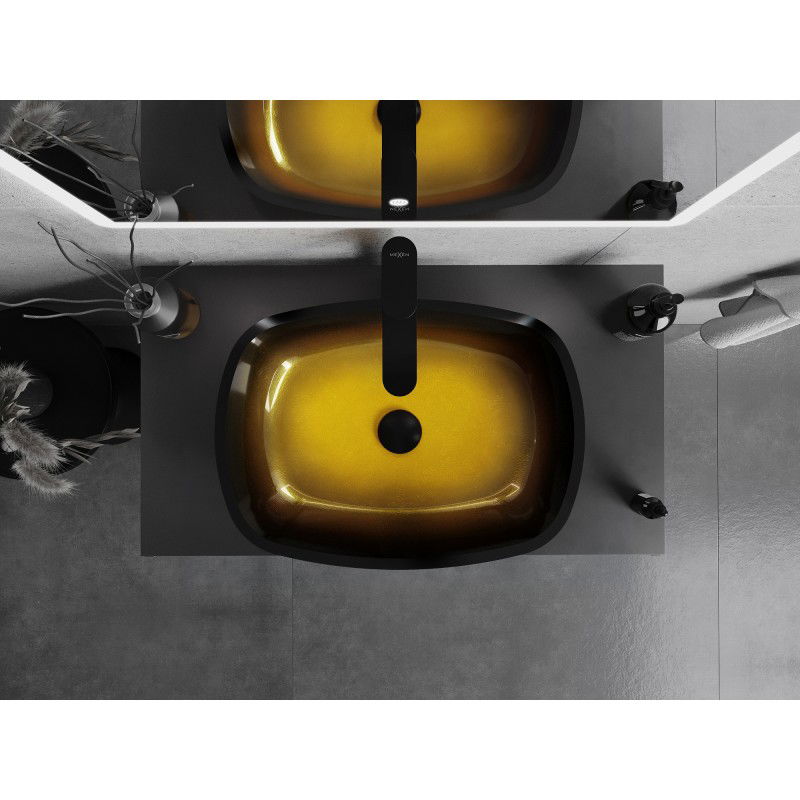 Mexen Araks glass countertop washbasin 54 x 39 cm, dark gold - 24155451