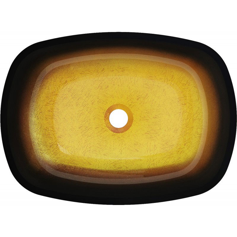 Mexen Araks glass countertop washbasin 54 x 39 cm, dark gold - 24155451