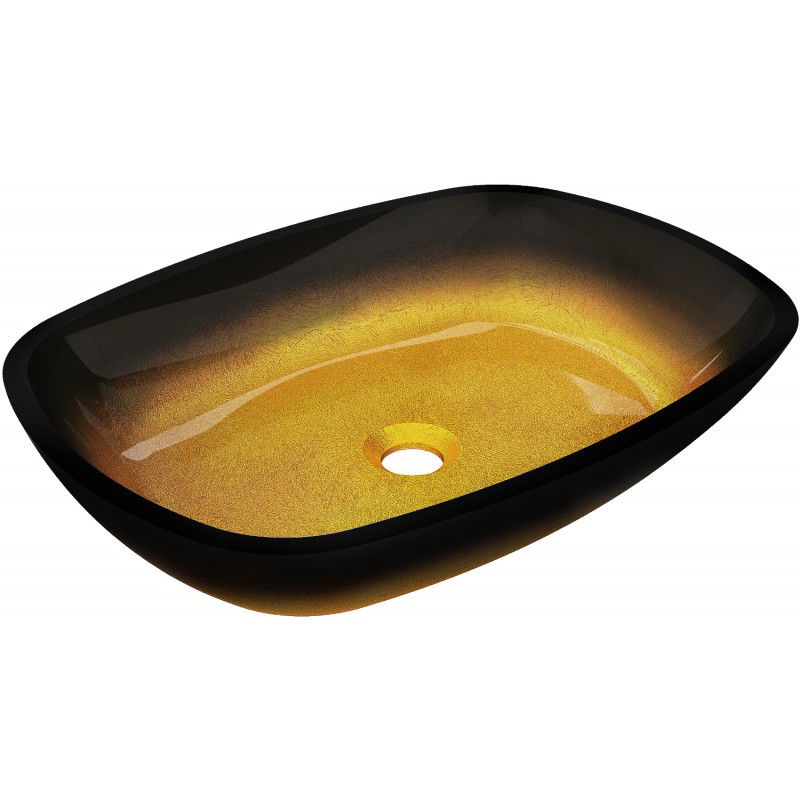 Mexen Araks glass worktop washbasin 54 x 39 cm, Dark gold- 24155451