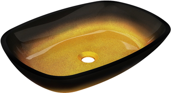 Mexen Araks glass worktop washbasin 54 x 39 cm, Dark gold- 24155451