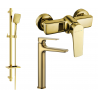 Mexen Lynx DQ62 shower set, Gold - 745914DQ62-50