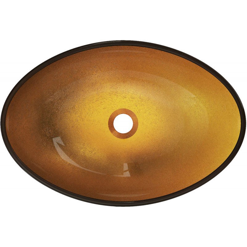Mexen Sonia glass countertop washbasin 54 x 37 cm, gold - 24145450