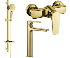Mexen Lynx DQ40 shower set, Gold - 745914DQ40-50