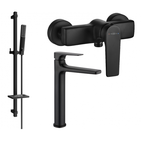 Mexen Lynx DQ72 shower set, Black - 745914DQ72-70