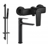 Mexen Lynx DQ72 shower set, Black - 745914DQ72-70