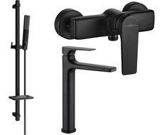 Mexen Lynx DQ72 shower set, Black - 745914DQ72-70