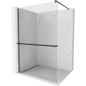 Mexen Kioto+ Walk-in Shower Wall with Shelf 85 x 200 cm, Transparent, Black - 800-085-121-70-00