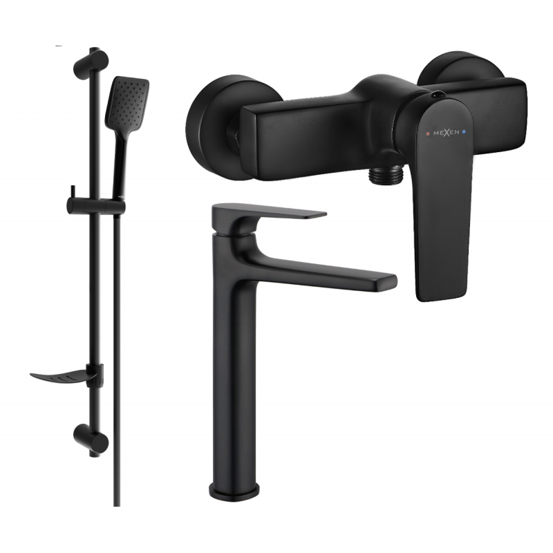 Mexen Lynx DF62 shower set, Black - 745914DF62-70