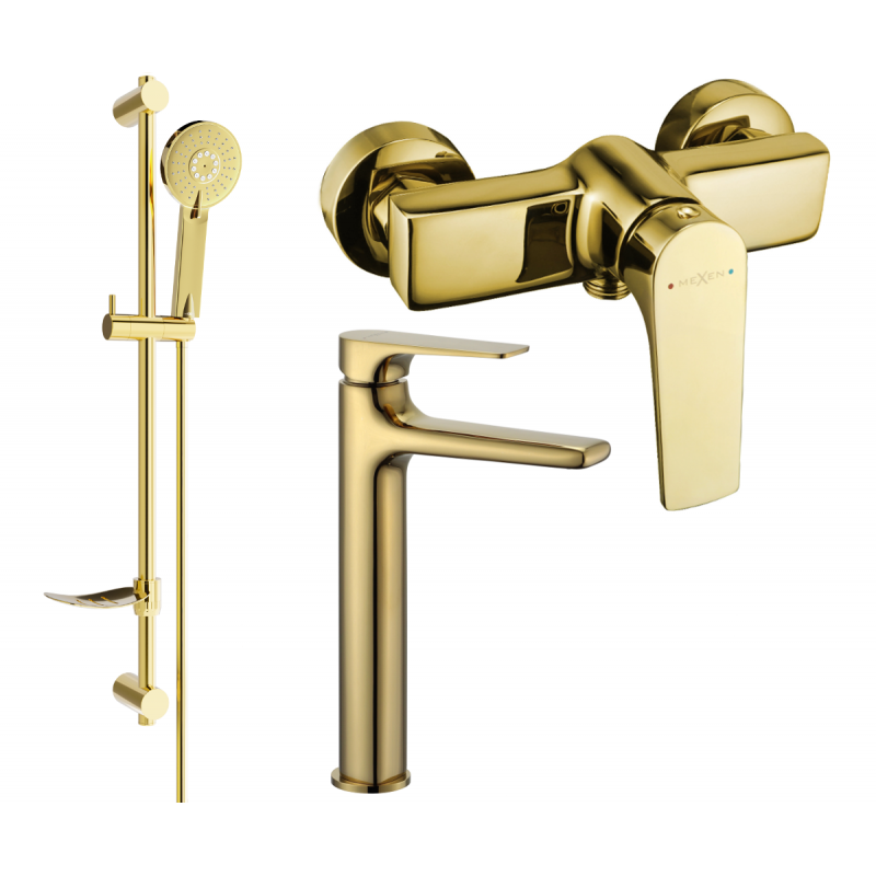 Mexen Lynx DF40 shower set, Gold - 745914DF40-50