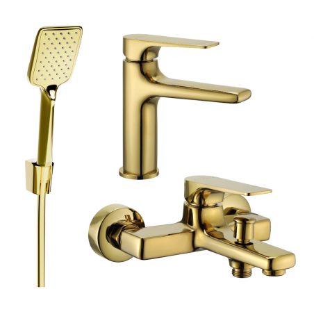 Mexen Lynx R62 bathtub set, Gold - 745903R62-50