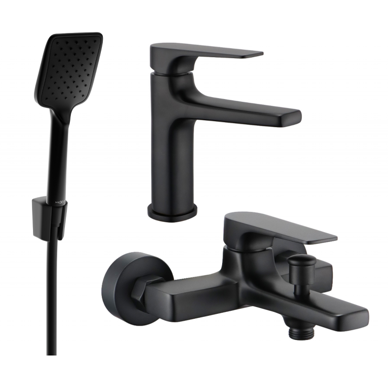Mexen Lynx R62 bathtub set, Black - 745903R62-70