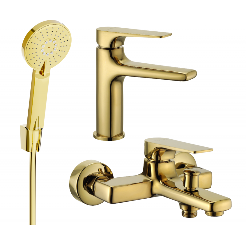 Mexen Lynx R40 bathtub set, Gold - 745903R40-50