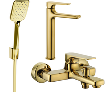 Mexen Lynx R62 bathtub set, Gold - 745913R62-50