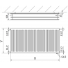 Mexen CVH30 Hygiene panel heater 400 x 2600 mm, bottom connection, 2850 W, black - W630H-040-260-70
