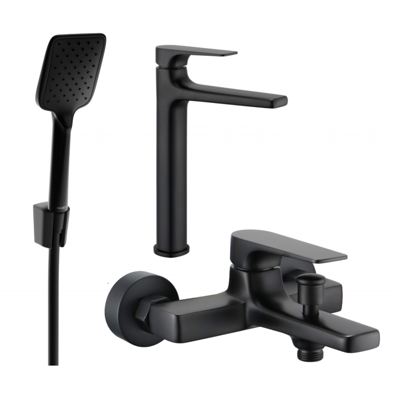 Mexen Lynx R62 bathtub set, Black - 745913R62-70