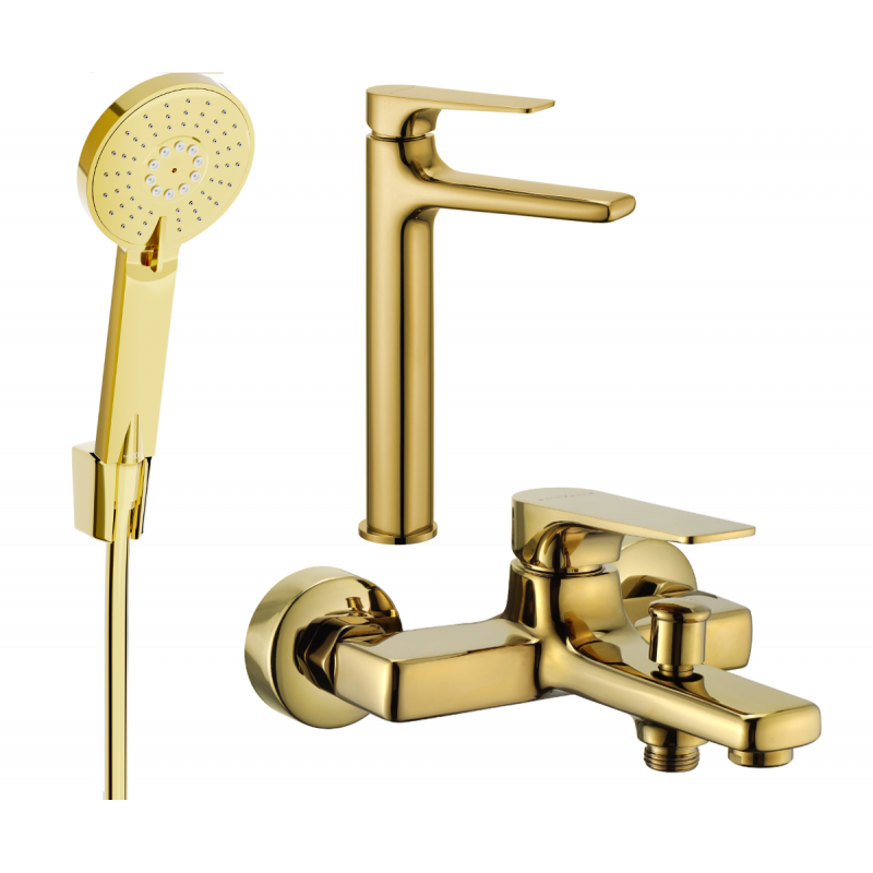 Mexen Lynx R40 bathtub set, Gold - 745913R40-50