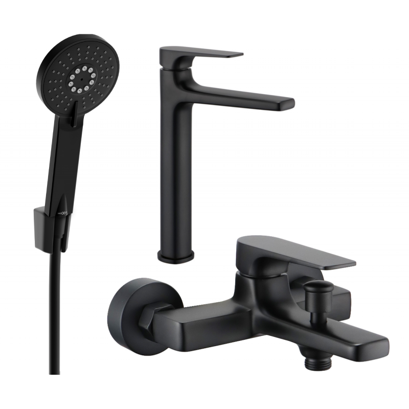 Mexen Lynx R40 bathtub set, Black - 745913R40-70