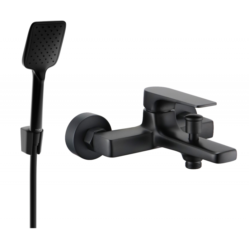 Mexen Lynx R62 bathtub mixer tap with shower head, Black - 74593R62-70